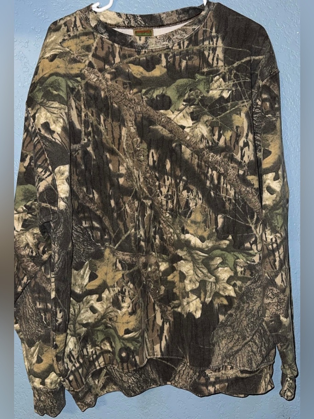 Men's Camouflage Crewneck Sweatshirt - Green/Brown Camo